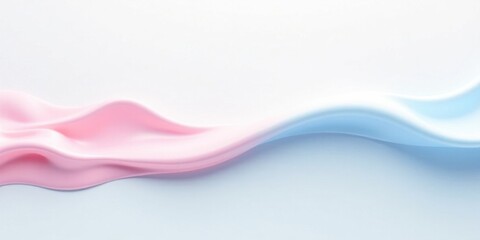 Leinwandbilder - Fluid Pastel Pink and Light Blue Abstract Swirls A Serene and Elegant Design for Your Projects