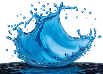 Wall Mural - Blue Water splash on transparent background