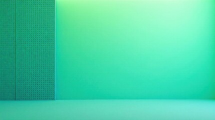 Poster - Abstract Green Room with Perforated Wall Panel and Gradient Background