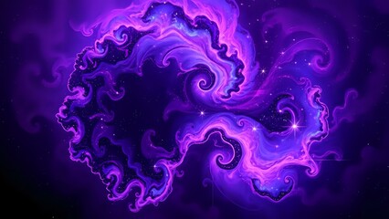 Wall Mural - Vibrant Cosmic Galaxy: Swirling Purple Nebula