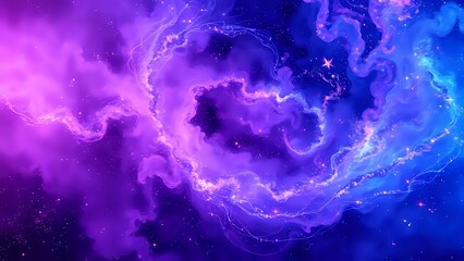 Wall Mural - Cosmic Galaxy Bliss: Vibrant Purple Glow in Celestial Space