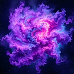 Wall Mural - Cosmic Vortex: Swirling Galaxy with Purple and Pink Hues