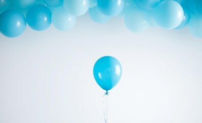 Wall Mural - Light sky blue balloon isolated on a white background party decoration for celebrations and birthday balloon background balloon background party holiday celebration decoration