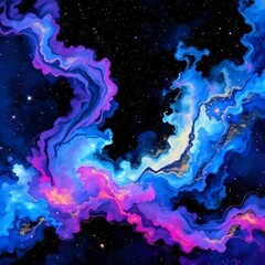 Wall Mural - Cosmic Explosion: Vibrant Nebula in Deep Space