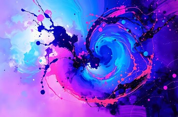 Wall Mural - Cosmic Explosion in Deep Space: Vibrant Nebula Wallpaper