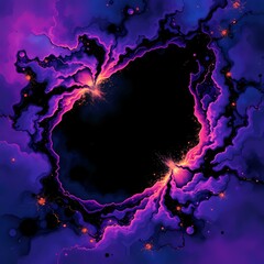 Wall Mural - Cosmic Dance of Black Holes in Deep Space