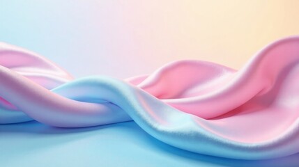 Aufkleber - Pastel Pink and Blue Silk Drapery A Soft, Luxurious and Elegant Fabric Texture Background