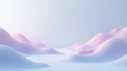Aufkleber - Pastel-colored undulating landscape, a serene dreamscape of soft hills and gentle curves, evokes a feeling of calm and tranquility