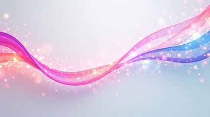 Poster - Elegant Flowing Pastel Waves with Shimmering Lights, Perfect for Background Designs or Decorative Projects