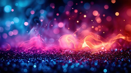 Poster - Glittering abstract fire & smoke background