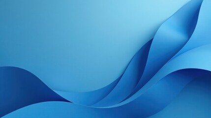 Poster - Abstract Blue Undulating Forms A Serene Visual Composition of Smooth Curves and Gentle Waves