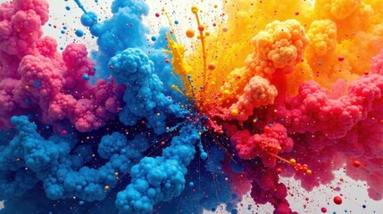 Poster - Vibrant Chromatic Explosion A Symphony of Color and Form in Abstract Fluid Dynamics