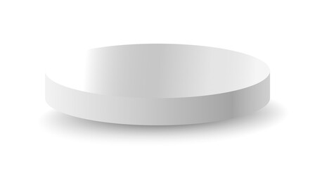White podium circle 3d Empty stage, product platform, Isolate transparent background
