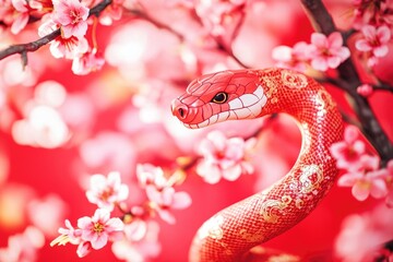 Wall Mural - A snake resting in a tree branch, natural habitat