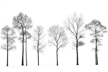 Wall Mural - A group of trees standing in the snowy winter landscape