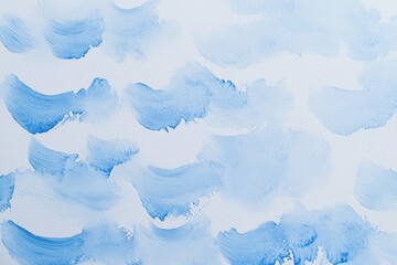 Poster - Blue watercolor waves on a white background