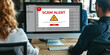 © InfiniteFlow - Cyber security software show alert of cyber attack for protection brisk. Danger from virus, phishing and cyber fraud.