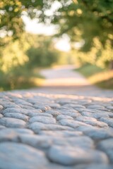 Wall Mural - A scenic view of a paved road surrounded by lush green trees
