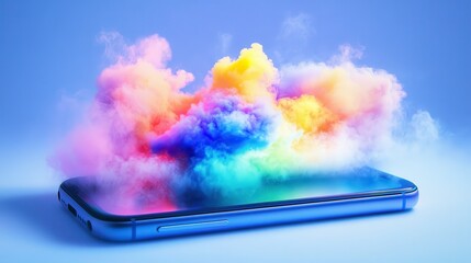 Wall Mural - vibrant smartphone storage solutions on isolated background