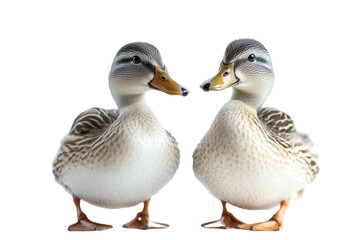 Wall Mural - mallard ducks pair - isolated on white background