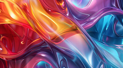 Wall Mural - Futuristic liquid abstract colorful wallpaper, generative ai