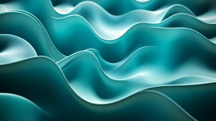 Fototapete - Explore the serene beauty of undulating blue waves in this soothing visual journey. Each gentle curve invites relaxation, offering a tranquil escape into an abstract aquatic world. 