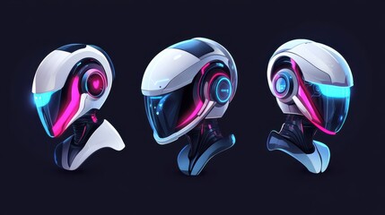 Wall Mural - smart robot abstract concept vector illustration set. chatbot development platform, virtual assistan