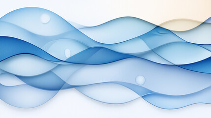 Wall Mural - Blue wave with a white background. Minimalistic blue background.