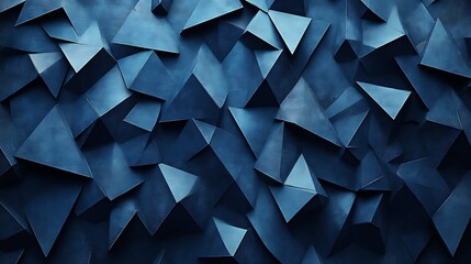 Abstract Blue Triangular Geometric Pattern Background