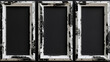 © Pixel Nomad - Set of Vintage Distressed Frames with Black Background