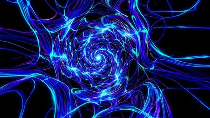 Aufkleber - Abstract swirling blue light pattern in a vortex shape, digital art background. Futuristic and energetic concept