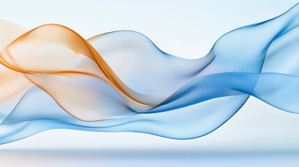 Wall Mural - Blue and orange wave. Minimalistic blue background.