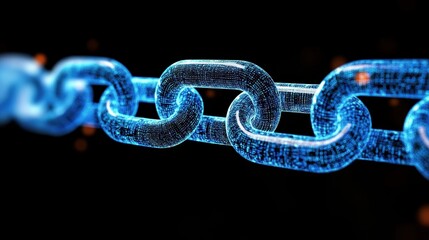 Digital Chain Link, Blockchain Technology Concept