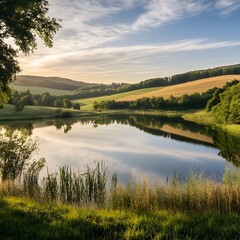 Wall Mural - Picturesque Countryside Landscape in the Ardennes Region