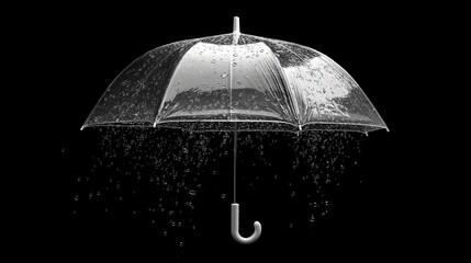 Aufkleber - Futuristic glowing umbrella made of digital light beams, creating a striking high-tech concept against a dark background, Generative AI