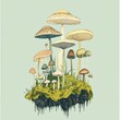 © RizArt - A Collection Of Various Mushrooms Growing On Moss