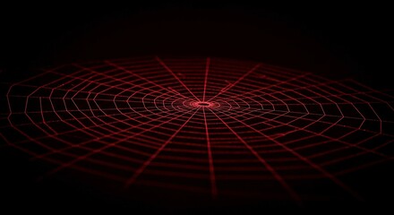 Intricate Red Spiderweb Close Up Dark Background Halloween Nature Texture