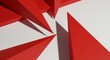 © Zumroatun - Abstract Red Geometric Shapes Sharp Triangles Modern Design White Background Minimalist Artwork