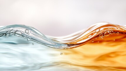 Poster -  a close up of a wave with water droplets on it, set against a white background The wave is composed of a variety of colors, including blue, green, yellow, and oran