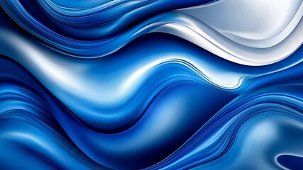 Wall Mural - abstract waves of blue and white creating a serene and fluid design suitable for modern art and back