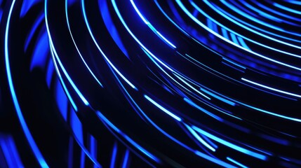 Wall Mural - a close-up shot of a blue light illuminating the surrounding darkness
