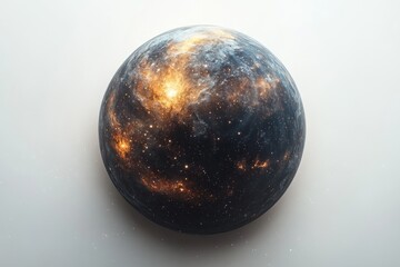 Wall Mural - Cosmic sphere, dark gray, gold nebula.