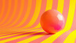 © Janmo - Geometric yellow and pink ball on striped background, creative, colorful, sharp