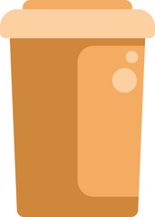 Wall Mural - Simple vector illustration of a disposable coffee cup with a lid, perfect for representing coffee breaks or takeaway beverages