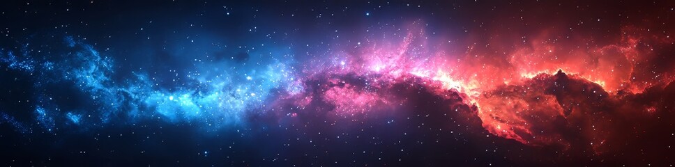 Wall Mural - A web banner showcasing nebula and stars against a space background in the night sky
