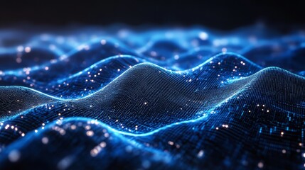 Abstract blue digital waves