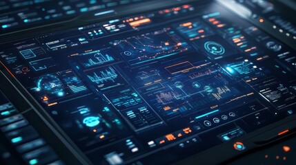 Futuristic digital interface display