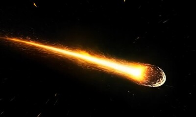 Wall Mural - A mighty asteroid sweeps across the galactic wilderness.
