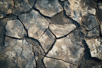 Wall Mural - A close-up shot of a crack in the ground, suitable for use in environmental or scientific contexts