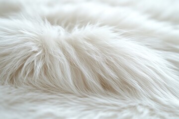 A detailed view of the soft and fluffy fur of a white furry animal